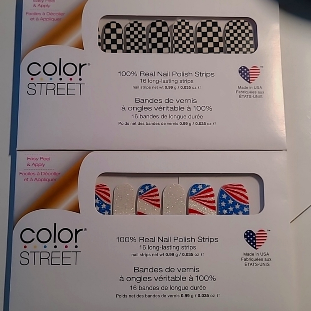 Color Street American Dream USA & Check Yourself NASCAR RACING 4th Of July nails
